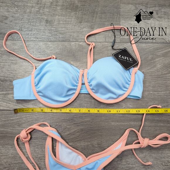 Zaful Underwire Tie Side Cheeky Bikini Swimsuit Size M - Picture 5 of 7